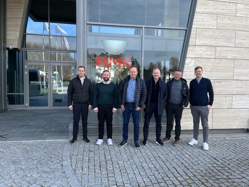 Representatives gathered outside an office during the Solstad collaboration.